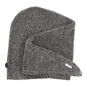 TURBAN KĄPIELOWY KIVI LAPUAN KANKURIT - 65 X 30 CM, CZARNO-LNIANY